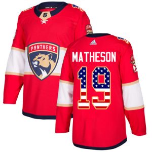 Herren Florida Panthers Eishockey Trikot Michael Matheson #19 Authentic Rot USA Flag Fashion